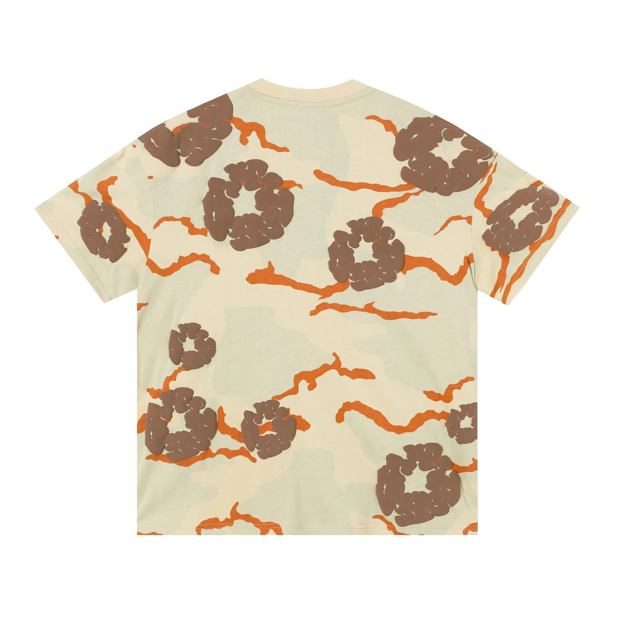 208# DENIM TEARS Kapok European and American trendy brand high quality foam flocking camouflage printed short-sleeved suit Color Camouflage blue Camouflage powder Camouflage gray Camouflage apricot Camouflage green Size S-XL